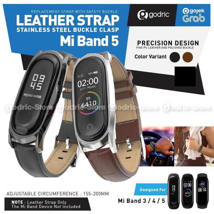 MIJOBS MiBand4 / MiBand3 Leather Strap Magnetic Shell Mi Band 4 & 3 Original