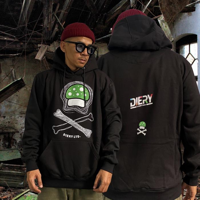 Diery Hoodie Jumper Bristol Katun Nyaman Sweater Fleece Casual Distro Pria  Logo Motif Keren