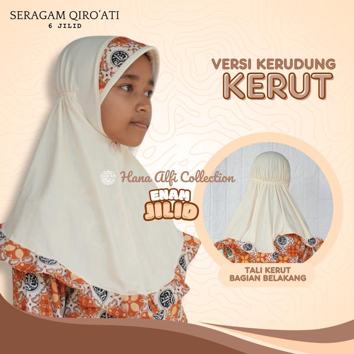 New Jilbab Qiroati /kerudung Qiroati Nasional 6 Jilid dan 5 Jilid