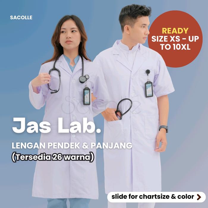 JAS LABORATORIUM SMALL - BIG SIZE JUMBO/Jas Lab Premium Lengan Panjang & Pendek Murah