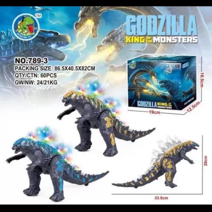 Mainan Anak ROBOT GODZILLA KING MONSTER Bisa Jalan Lampu Dan Bersuara