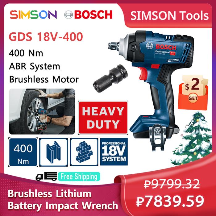 Bosch GDS 18v-400 Brushless Lithium Impact Wrench 400Nm Impact Wrench