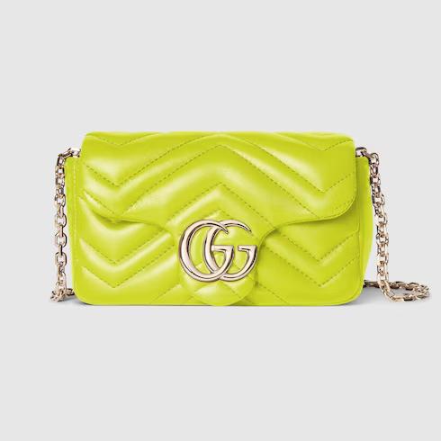 Tas messenger,Tas Premium Wanita,GG Marmont mini shoulder bag,green