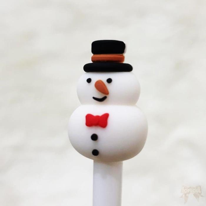 Pulpen Boneka Salju / Gel Pen Merry Christmas Aksesoris Natal Snowman