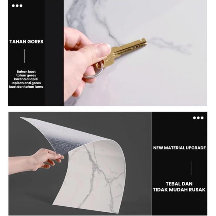 Wallpaper dinding Marmer VINYL Marble 30 x 60 cm Lantai Vinyl Keramik Marbel Granit Stiker Lemari Ca