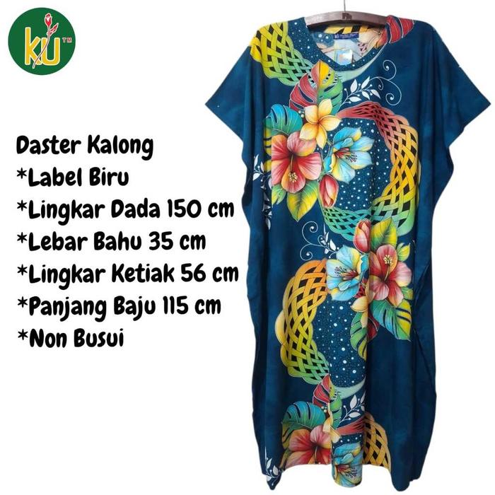 Daster kaftan wanita bahan katun rayon motif lowo ukuran lengan panjang