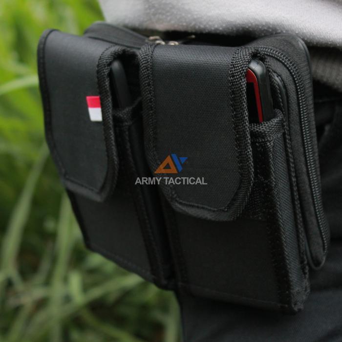 Tempat HP Pinggang KANVAS Pria Tas Dompet Handphone Cowok Resliting Pouch Hp Pria Tempat Magazine -