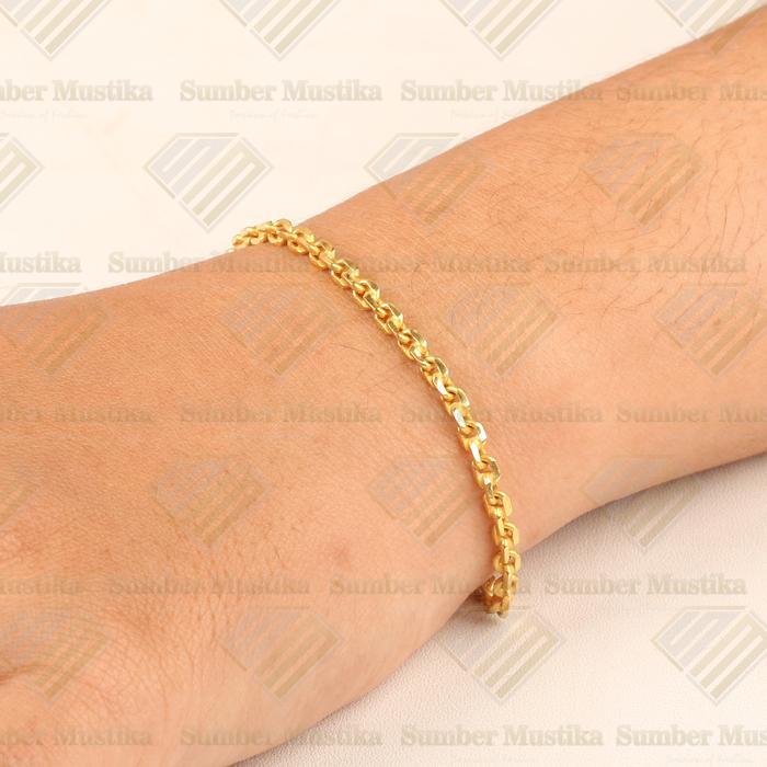 Gelang Tangan Rante Model Medan Emas 24 Karat