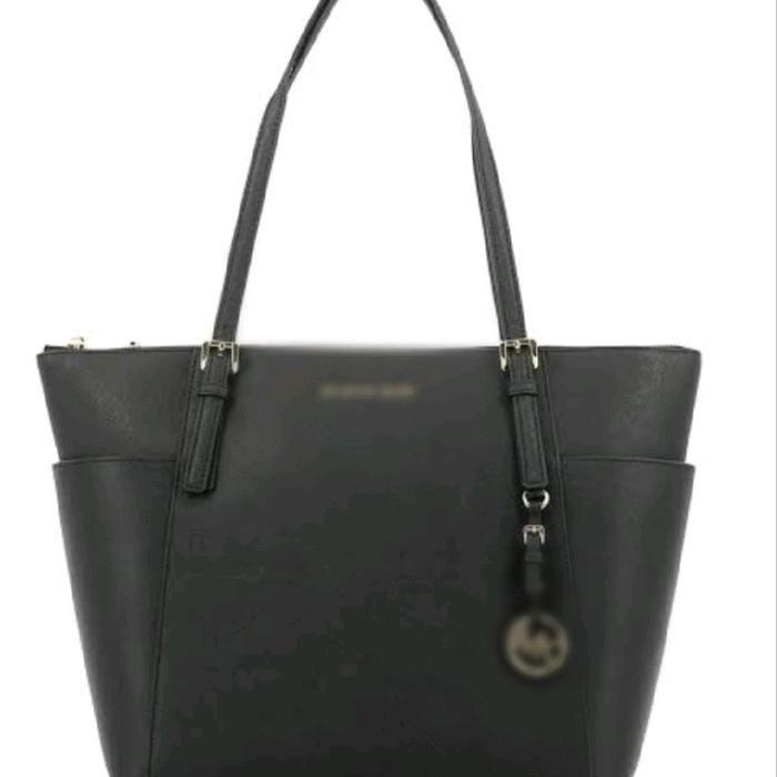 Tas Tote Bag Wanita Mk Zipper Bahan Kulit Pu Dengan Kantong Import Quality
