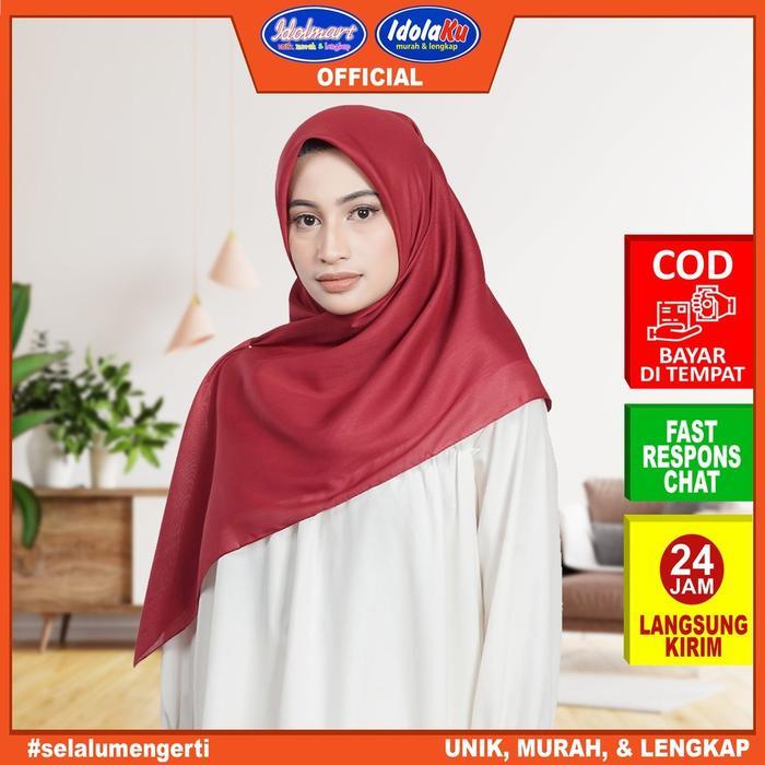 IDOLMART Kerudung Umama Polos Segi Empat Voal Organic Plain Umama
