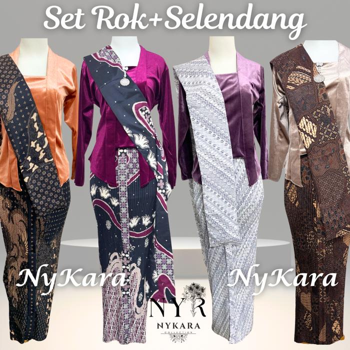 [1 SET] Rok Batik Plisket Wiru + Selendang / Jarik Instan Wiru-Wiron / Rok Kebaya / Rok Wisuda / Rok