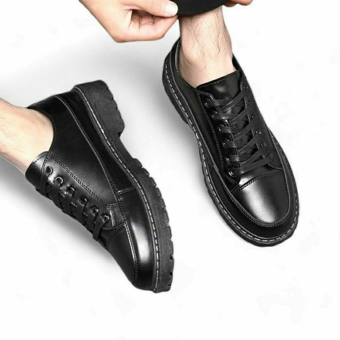 Sepatu Formal Docmart Pria Kulit Sintetis Hitam