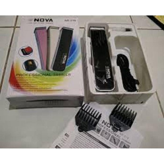 Alat Mesin Pangkas Cukur Cukuran Rambut Clipper Kliper Trimmer Cas Charge Cordless Lengkap Nova 216