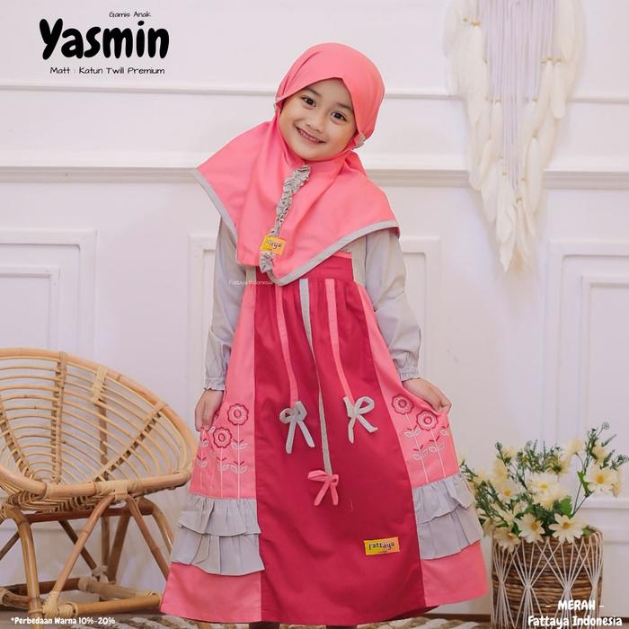 Gamis Anak Fattaya Model Yasmin Merah