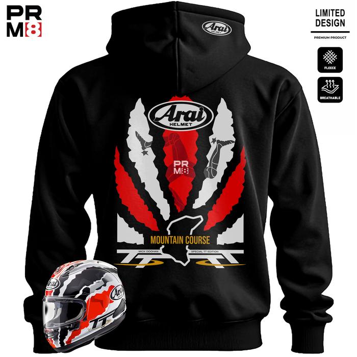 PRM8 - Hoodie Premium Pria Wanita Bahan CVC Fleece Jaket Tebal Sweater Motor Pakaian Unisex Streetwe