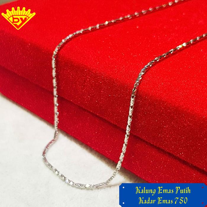 Kalung Emas Putih Rantai Kadar Emas 750