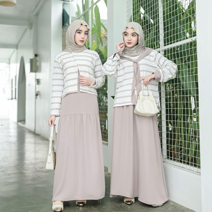 Rereyshop Queena - Quensha Set One Set Rok dan Atasan One Set Premium Import One Set Hijab Style