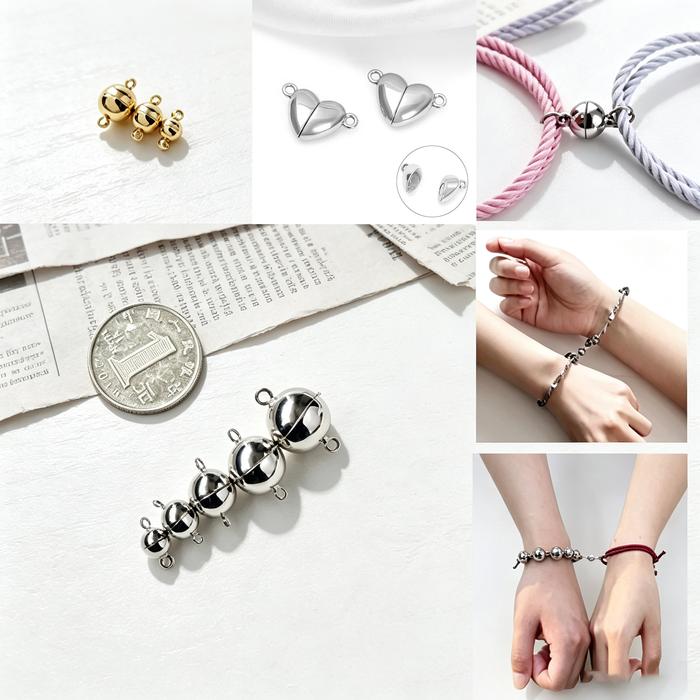 Ready stock 6 Pcs/ 3 Pasang Magnetic Lobster Clasps Buckle Hook Round Ball Gesper Gelang Magnet DIY 