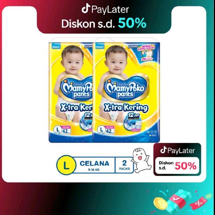 Mamypoko Jumbo L42 Pempes Celana Popok Bayi Cewek Kering