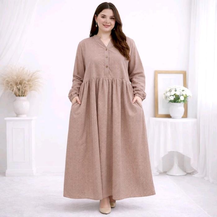 Jumbo gamis saffa katun flanel premium ld 120 130 140 cm