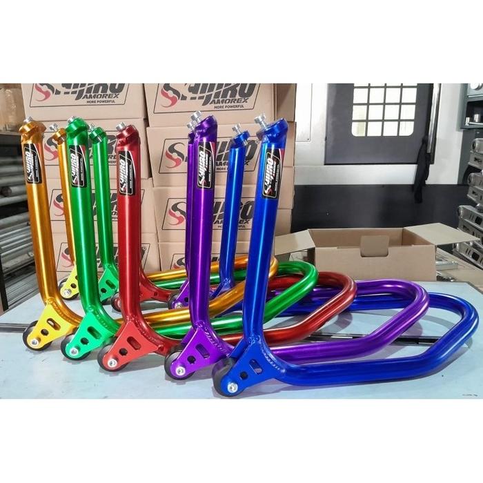 STANDAR PADDOCK Alumunium PEDOK MOTOR UNIVERSAL DEPAN dan BELAKANG By SHIJIRO AMOREX