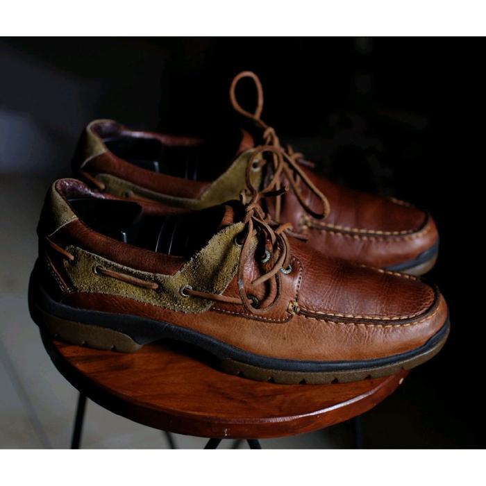 Sepatu Low Boots Sperry Top Siders Brown Army Leather Kulit Loafers Slip On Vintage Rugged not Dr Ma