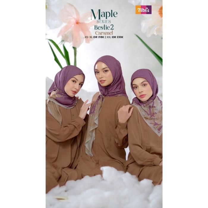 Nibras Gamis Layer Dewasa Bestie Series 2B Bahan Youryou Caramel Fit to XXL