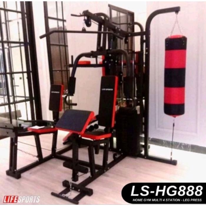 J3 BRANDS LIFESPORT(ORIGINAL)HOME GYM 4 SISI LEGPRES ALAT LATIHAN BEBAN MULTIPUNGSI FITNES GYM