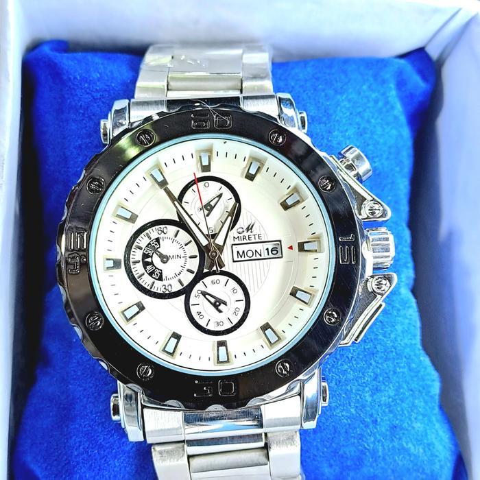 PROMO!! MIRETE WATCH G16 Original Jam Tangan Pria Analog Sport Rantai stainless Tanggal Hari Aktif T