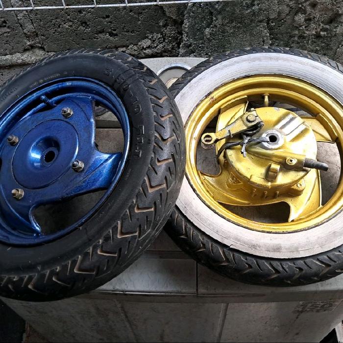Velg pelek Kymco kimco set mocin motor custom honda monkey dll original kelengkapannya sesuai difoto
