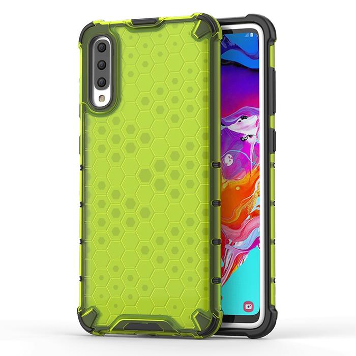 Samsung A70 - Honeycomb Hybrid Rugged Clear Armor Case Shockproof