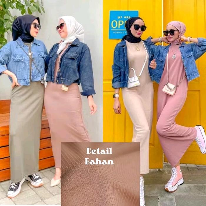 Finely April Knit Inner Span Dress / Inner Span Wanita Panjang