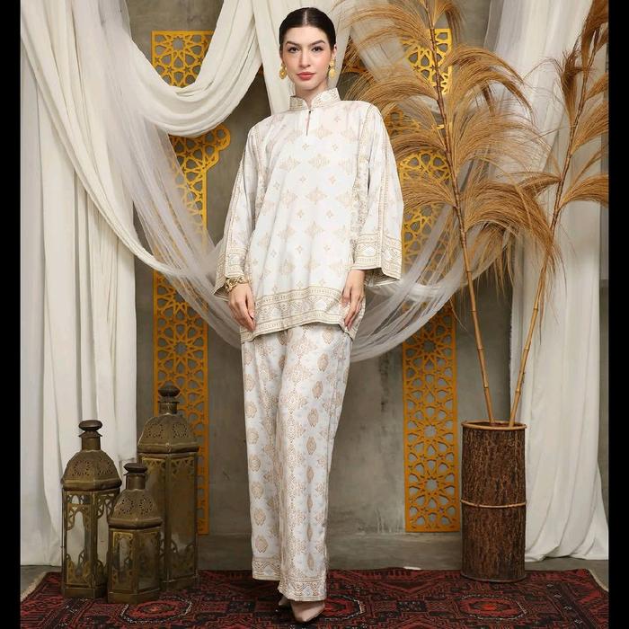 Setelan Ivory - Baju Setelan Putih - One Set Putih - Setcel Wanita - Setelan Premium - Setelan Celan