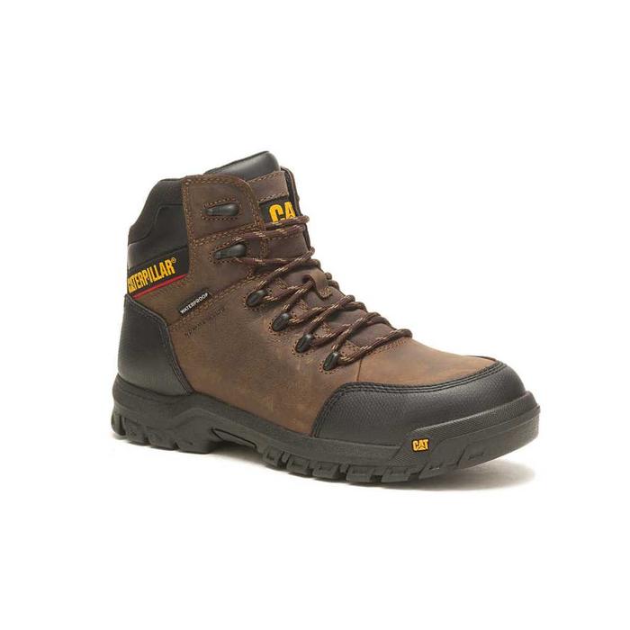 New!!! Sepatu Safety Caterpillar Resorption Composite Toe Waterproof Brown Original