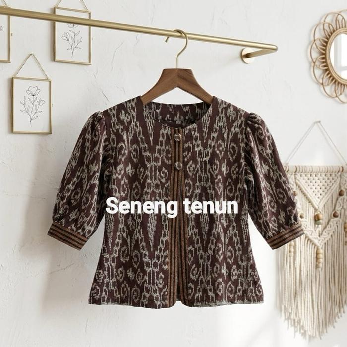 BLAZER TENUN JEPARA OUTER TENUN ETNIK MURAH KEMEJA KANTOR PRIA ATASAN KERJA WANITA BLOUSE TENUN KANT