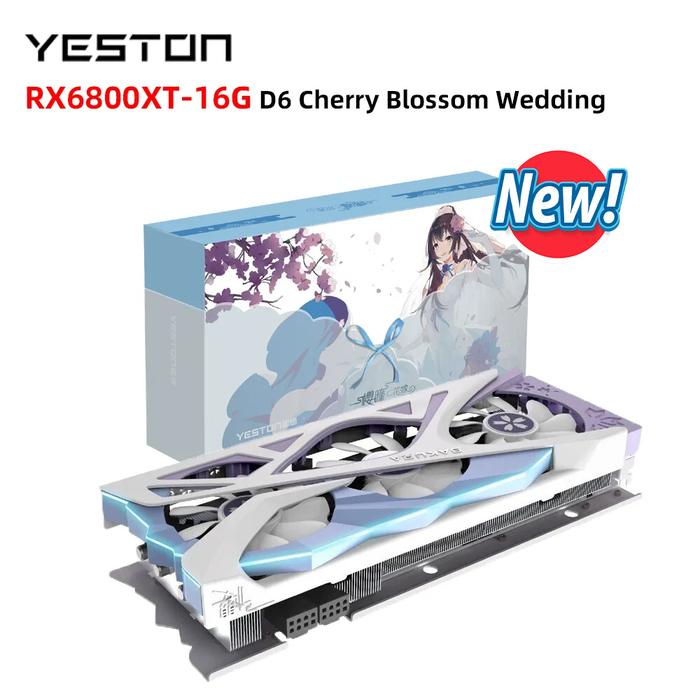 YESTON 100% Kartu Grafis Baru RX6800XT RX6600 RX6650XT RX6750XT