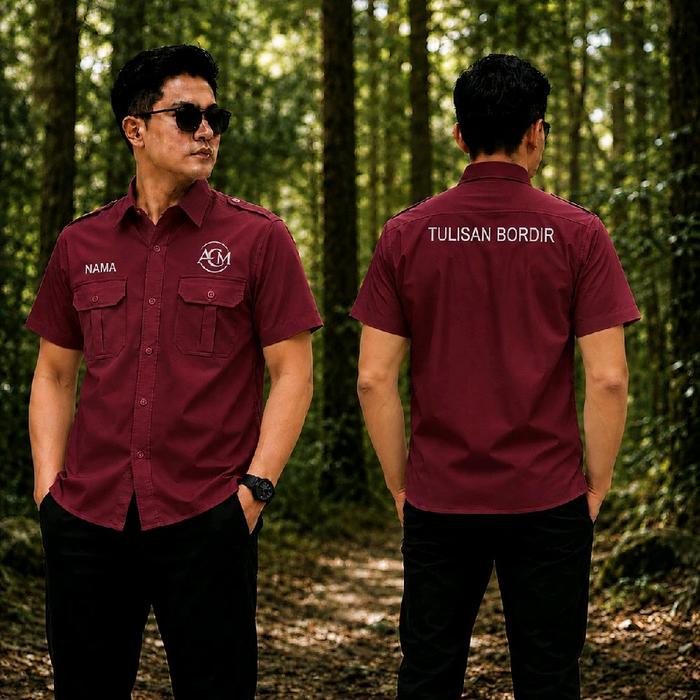 kemeja pdh custom.nama ,logo ,gambar