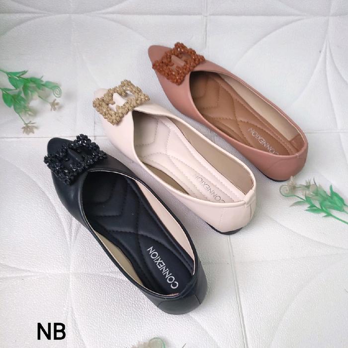 CONNEXION SEPATU FLAT NB VARIASI KOTAK COCOK UNTUK KULIAH, KERJA DAN JALAN-JALAN Wanita