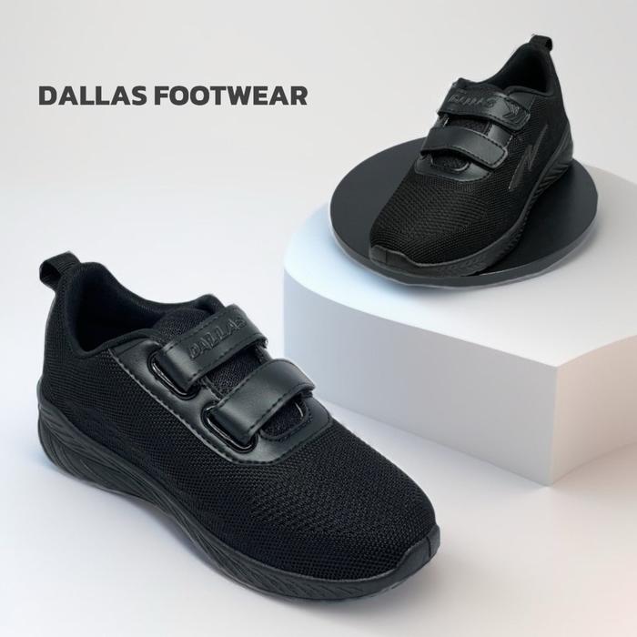 ￼DALLAS 3310 Sepatu Sneakers Olahraga Ringan Bahan Rajut Hitam