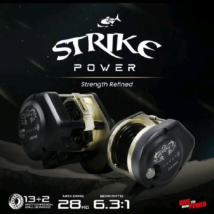 G-tech Reel Strike Power 13+2 Anti Corrosion Ball Bearings 28 KG 6.3:1 Gear Ratio