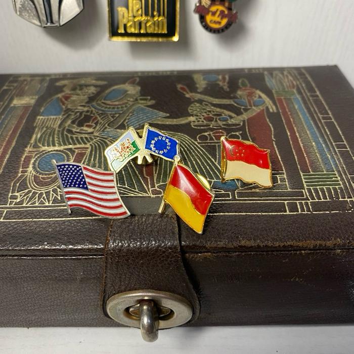 Vintage Enamel Pin Bros Berbagai Macam negara