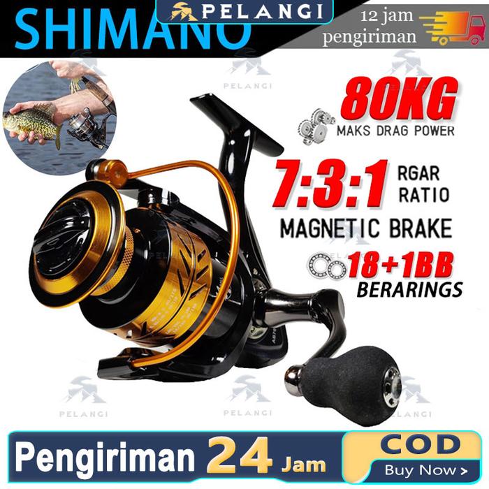 SHIMANO Reel Pancing Metal BA1000 - 7000 80 Kg REEL DNESID reel pancing besi 21kg drag reel murah CN