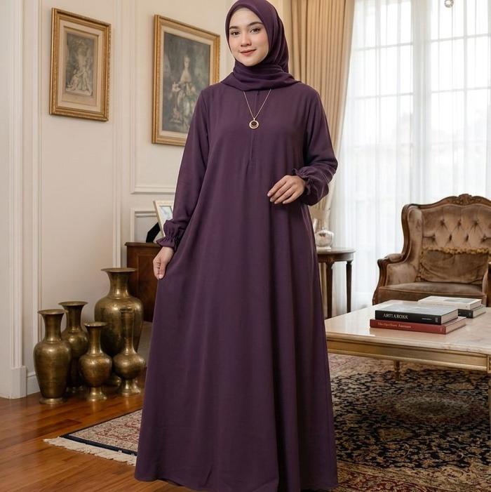 Fawziya scarf - Gamis Polos dress wanita bahan Hania Arabian