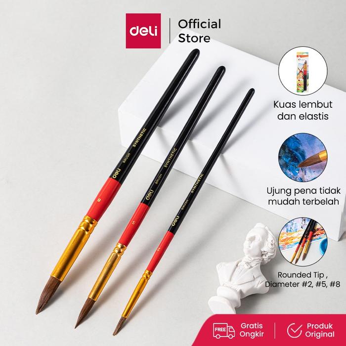 Deli Kuas Lukis Bulat / Rounded Brush Elastis dan Lembut EC405