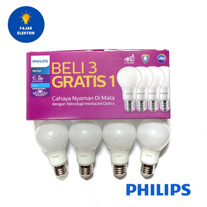 Lampu Philips Paket LED My Care 6W / 8W / 10W / 12W Paket Beli 3 Gratis 1