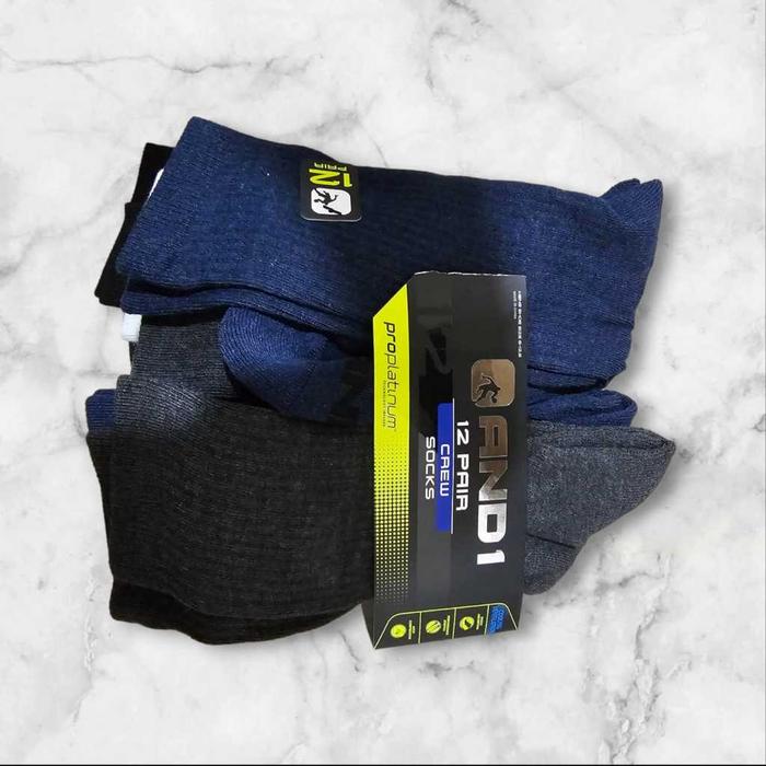 Kaos kaki and1 and 1 high crew and ankle cutting original 12 pair/ tag
