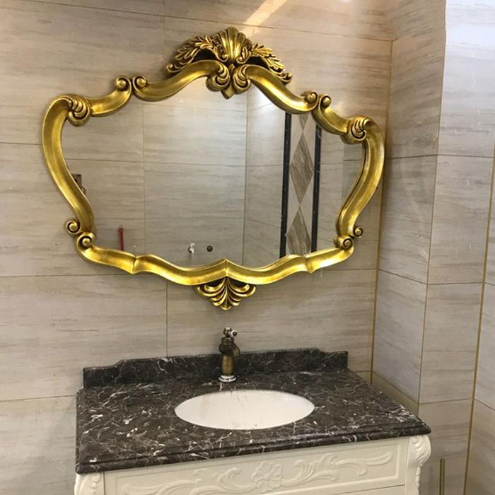 Golden Bathroom Mirror Irregular Luxury Large Antique Bathroom Mirror