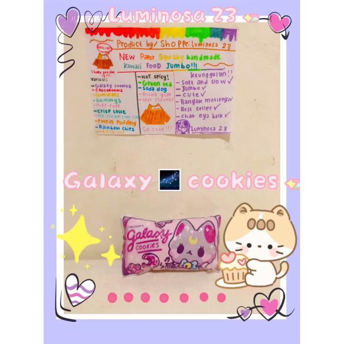 New paper squishy handmade kawaii food jumbo - Galaxy cookies
