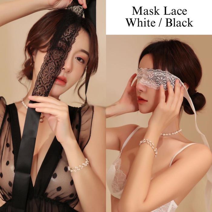 Topeng Mata Pesta Aksesoris Wanita Hitam
