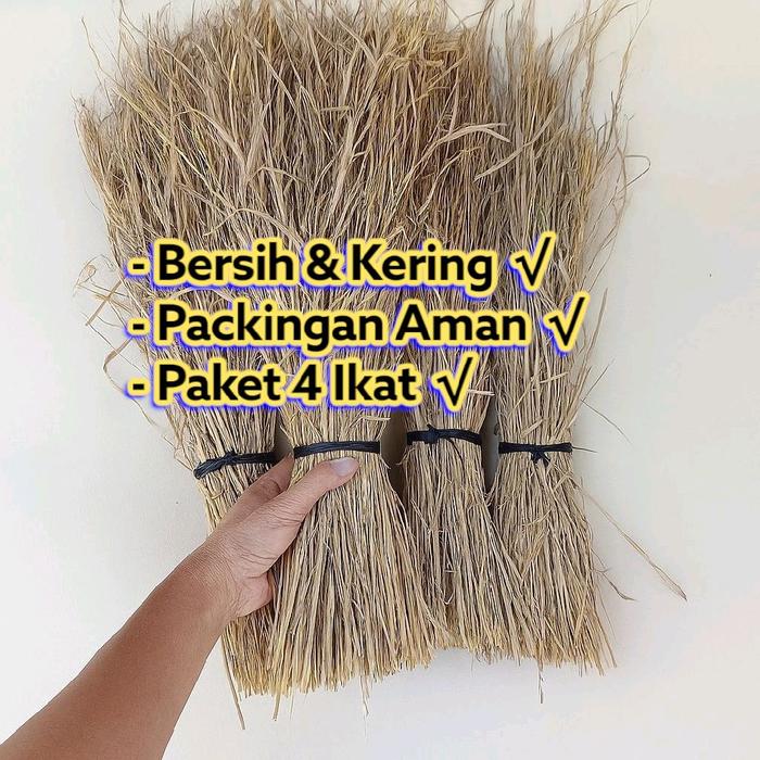 Kamim Jerami Padi Kering Bersih Murah untuk Sarang Ayam Dekorasi Pewarna Hitam Alami Paket 4 Ikat 10